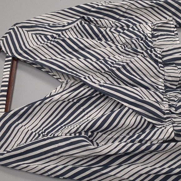 Express Cropped Striped Faux Wrap Around Long Sleeve Top - Picture 2 of 9